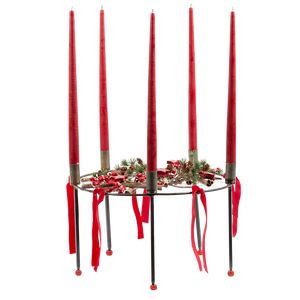 Juledeko. no. 11-20, stage m. 5 lys, rød