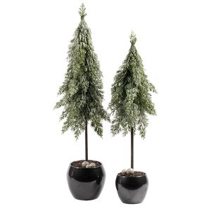 Juledeko. no. 16-20, træer, sæt á 2, grøn