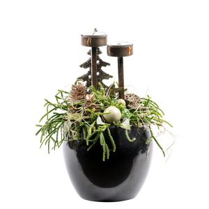 Juledeko. no. 18-20, med 2 fyrfadslys, grøn