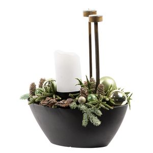 Juledeko. no. 24-20, båd m. 3 lys, grøn