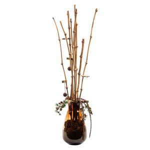 Juledeko. no. 25-20, vase m. grene, brun