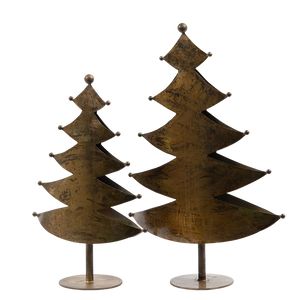 Juledeko. no. 30-20, metaltræer, sæt á 2, brun