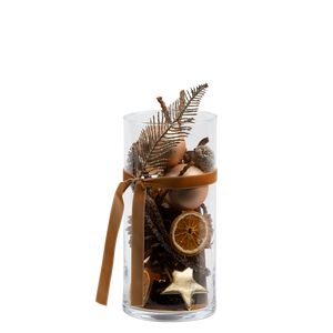 Juledeko. no. 33-20, glas m. pynt, brun