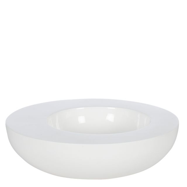 Perth Bowle m/ bred kant Hvid Ø50h13 cm Fiberstone