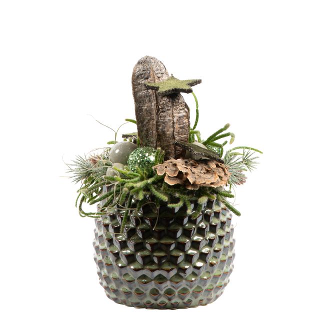 Juledeko. no. 14-20, uden lys, grøn