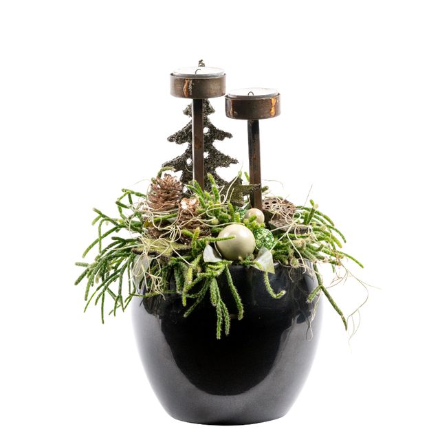 Juledeko. no. 18-20, med 2 fyrfadslys, grøn