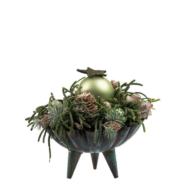 Juledeko. no. 23-20, m. fødder lille, u. lys, grøn