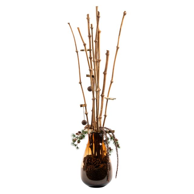 Juledeko. no. 25-20, vase m. grene, brun